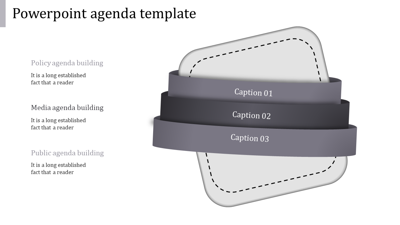 Free - Attractive PowerPoint Agenda Template With Three Node